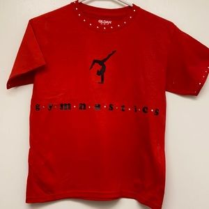 Red youth gymnastics shirt
